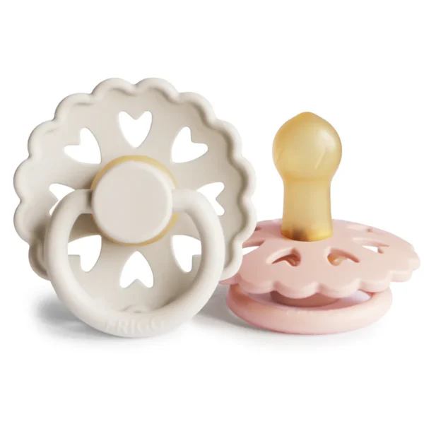 FRIGG Fairytale Natural Rubber Pacifier 2 Pack - Cream/Blush